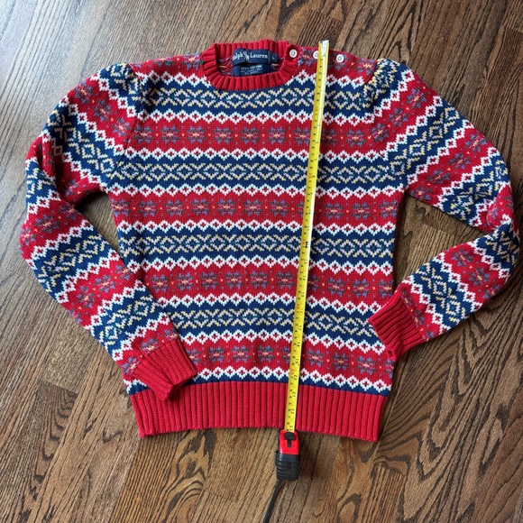 Vintage Ralph Lauren Red Holiday Sweater – Size Large, Excellent Condition - Picture 10 of 11
